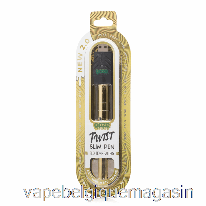 Vape Shop Bruxelles Ooze Slim Twist Pen 2.0 Flex Temp Batterie Chanceux Or